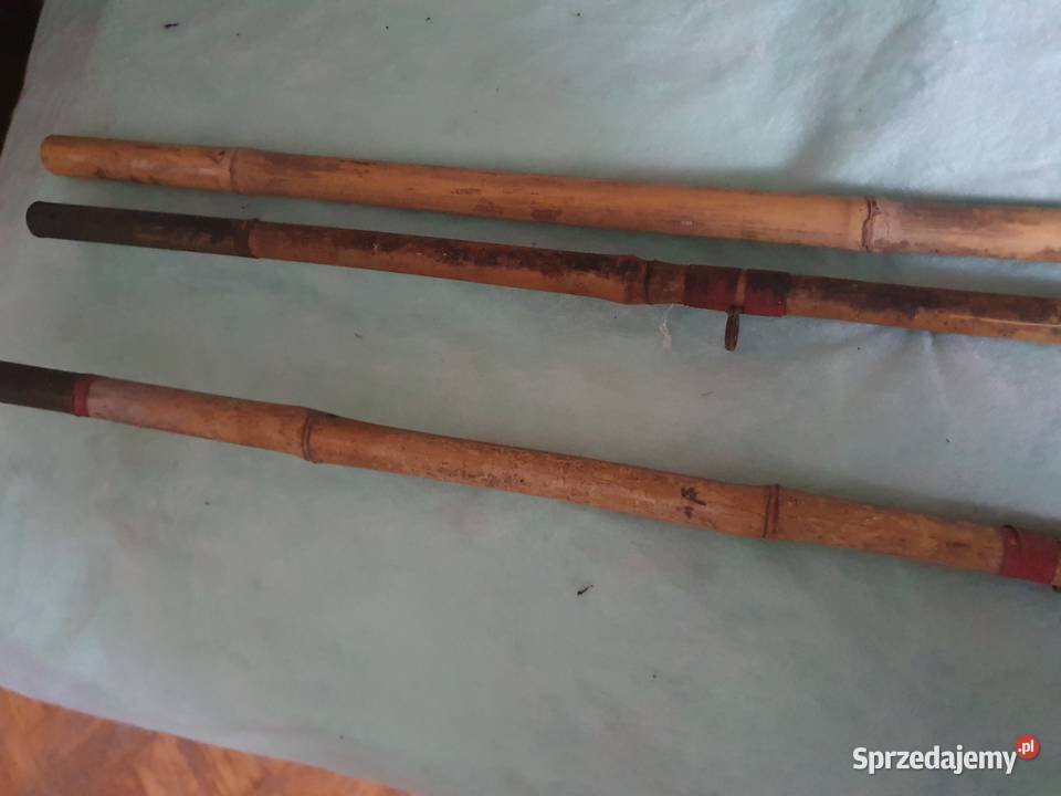 Stare wędki bambusowe muchowe i kołowrotki Warszawa sprzedam