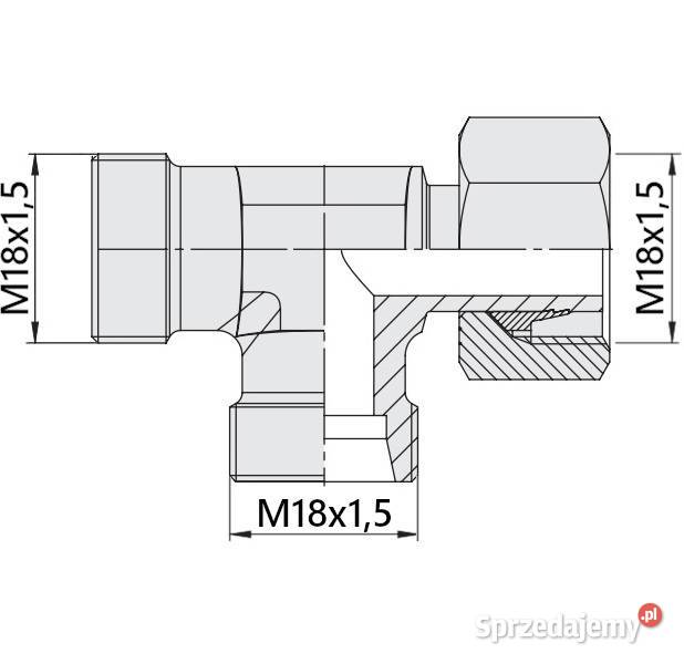 Złącze Trójnik Hydrauliczny TYP BBA 181818