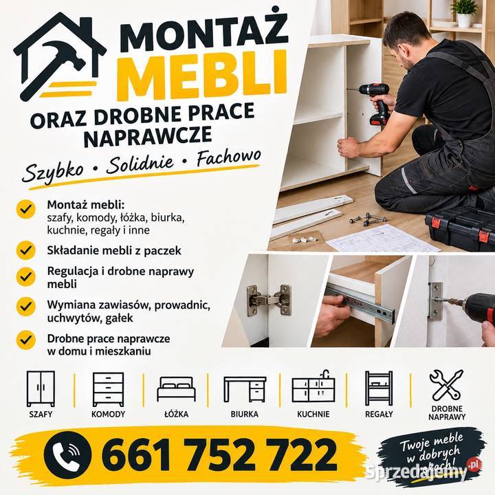 Oferuje usługi montażu mebli Łapy