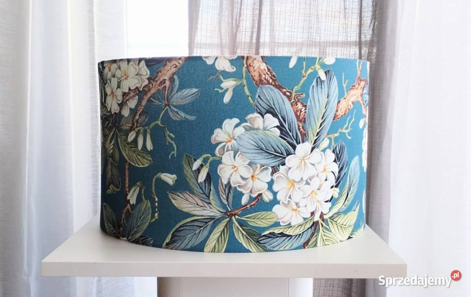 Lampa ceramiczna stołowa z abażurem z tkaniny Warszawa