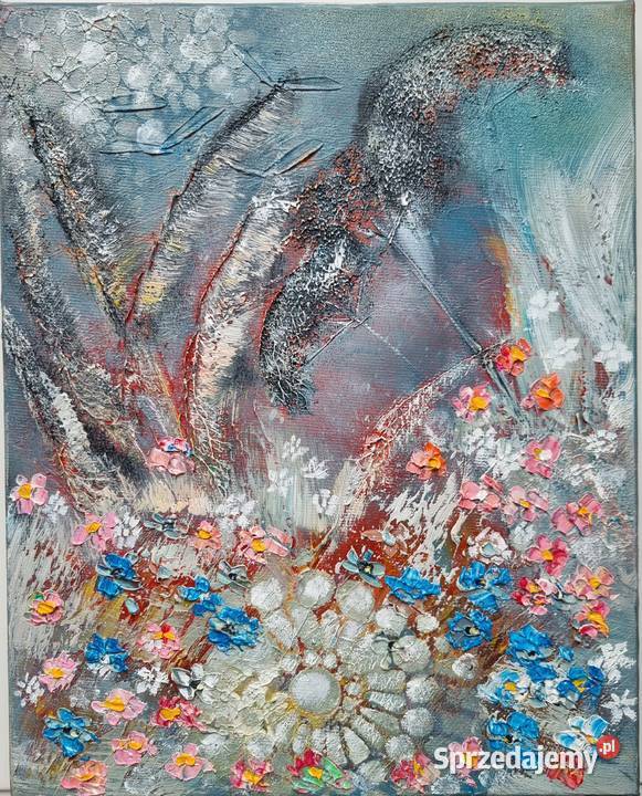 Obraz olejny faktura farby 30x40 i 24x30 Żukowo