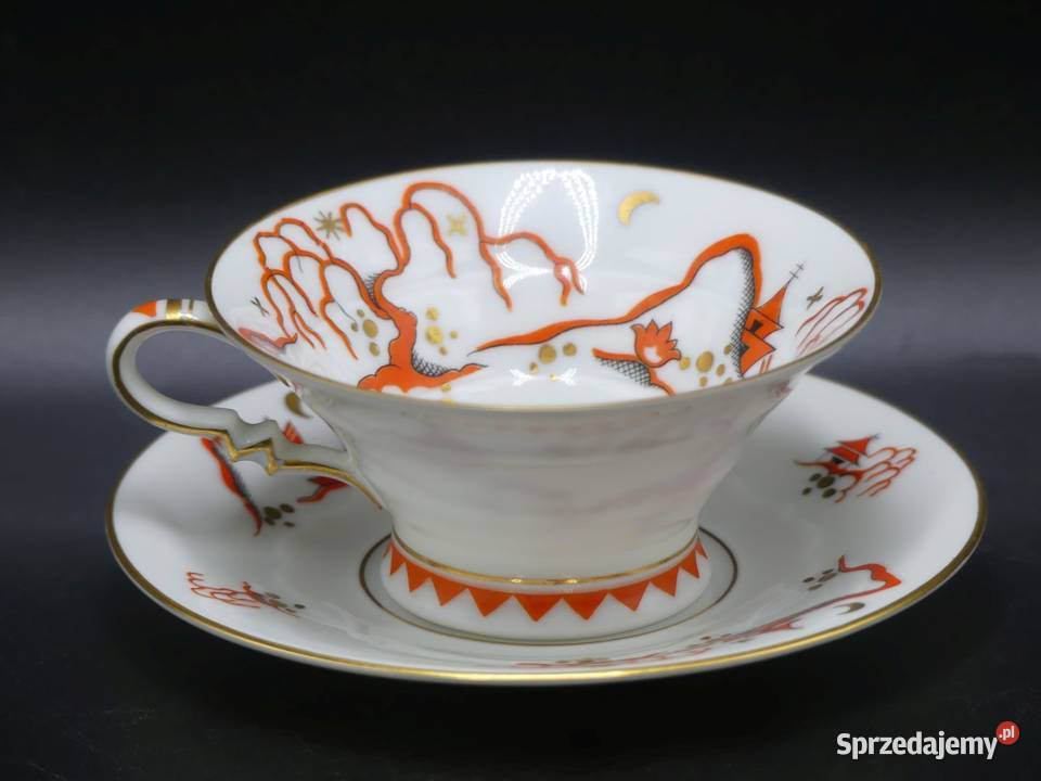 Piękny witrynowy komplet do mokki Rosenthal Porcelana i szkło wielkopolskie Poznań