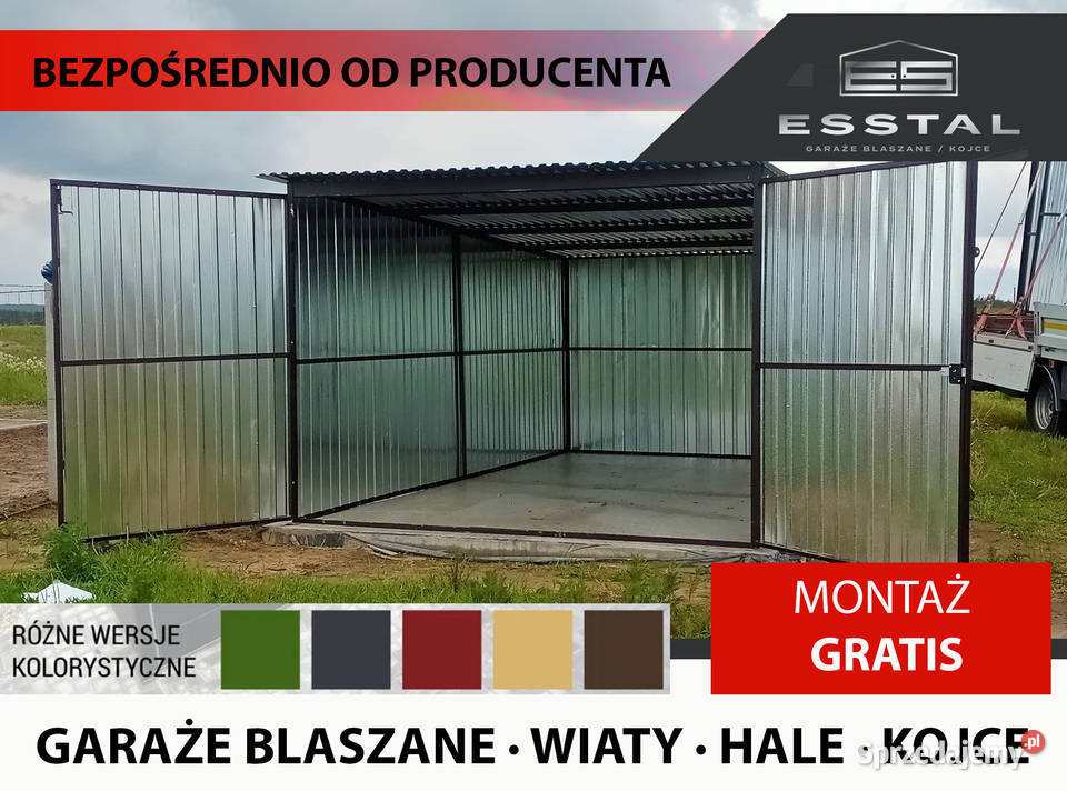 Garaż Blaszany OCYNKOWANY Blaszak Wiata Garaże Sprzedaż Myślenice