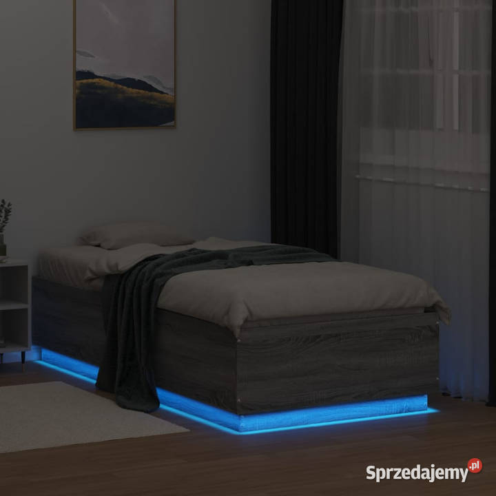 Rama łóżka z LED szary dąb sonoma 75x190 Warszawa