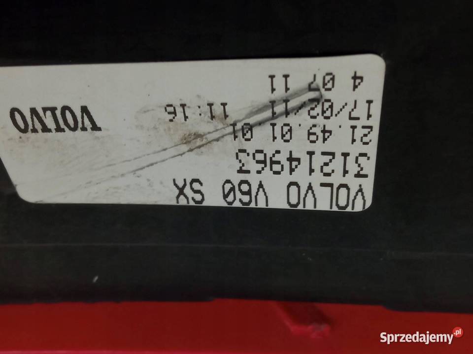 LAMPA TYŁ LEWA LED USZKODZONA Volvo V60 I 2010