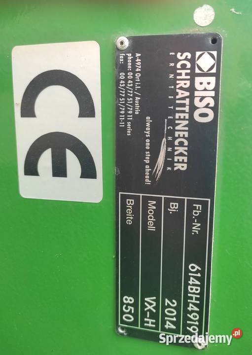 Heder BISO VXH 850 CropRanger HighLine Zbożowe