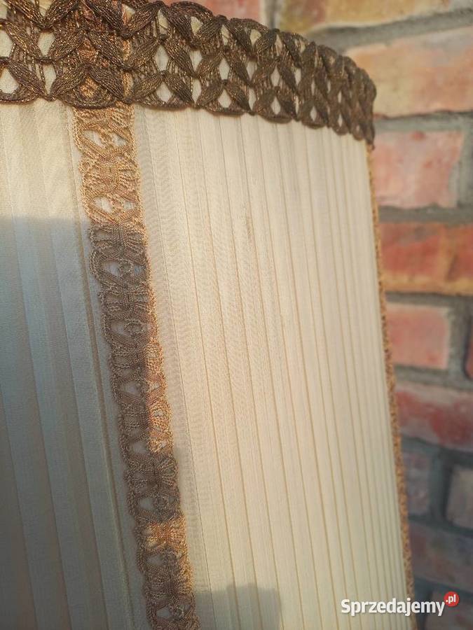 Lampka drewniana z materiałowym kloszem Nocna zachodniopomorskie Gawroniec sprzedam