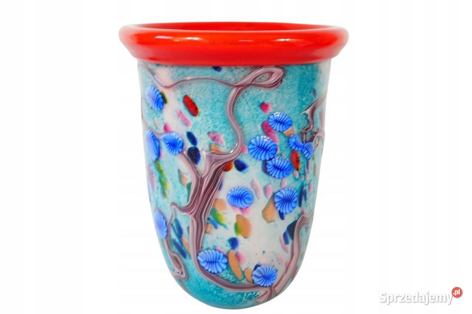 MURANO style piękny kolorowy WAZON 3D Gizałki