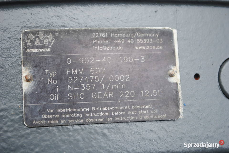 Motoreduktor 15kw 357obrmin