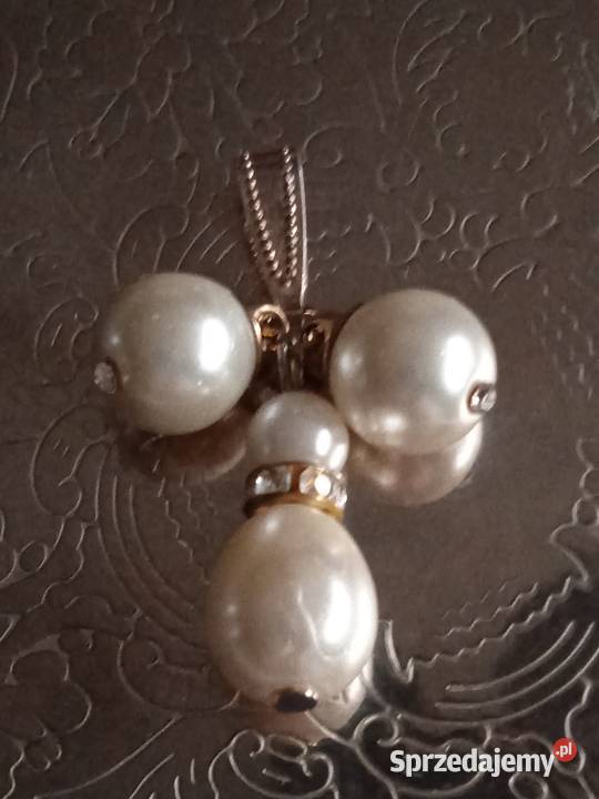 PERŁOWE KOLCZYKI I PRZEWIESZKA DO ŁAŃCUSZKA wielkopolskie
