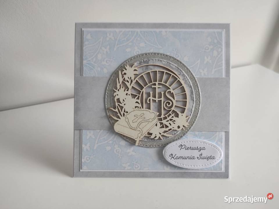 Kartka ręcznie robiona na Komunię Świętą