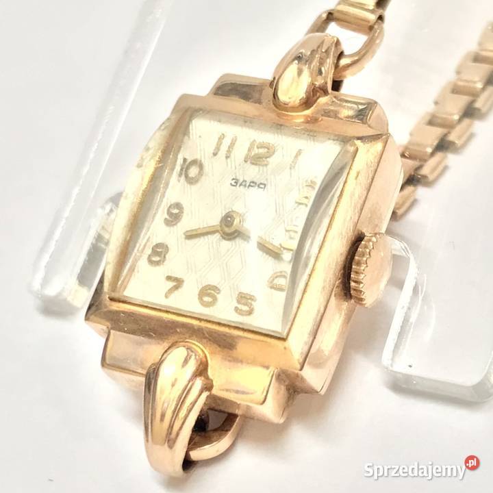 Złoty ZEGAREK damski 585 14K ZSRR Zaria CUDOWNY Warszawa