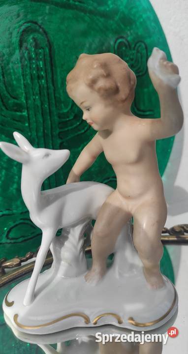 VINTAGE WALLENDORF NIEMCY PORCELANOWA FIGURKA Porcelana i szkło Pabianice