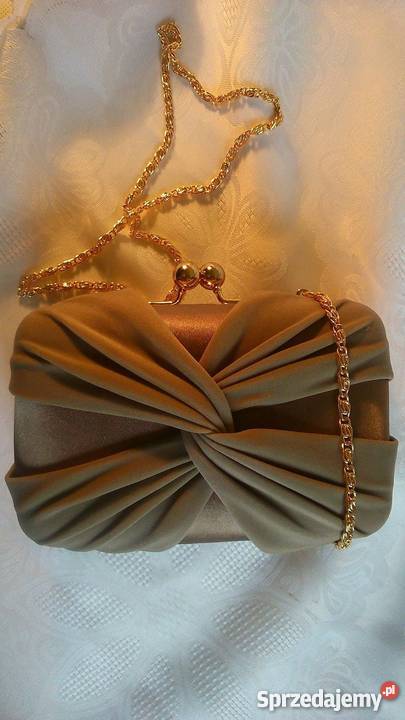 Puzderko beżowe ze złotym łańcuszkiem żółty/złoty Szczuczyn