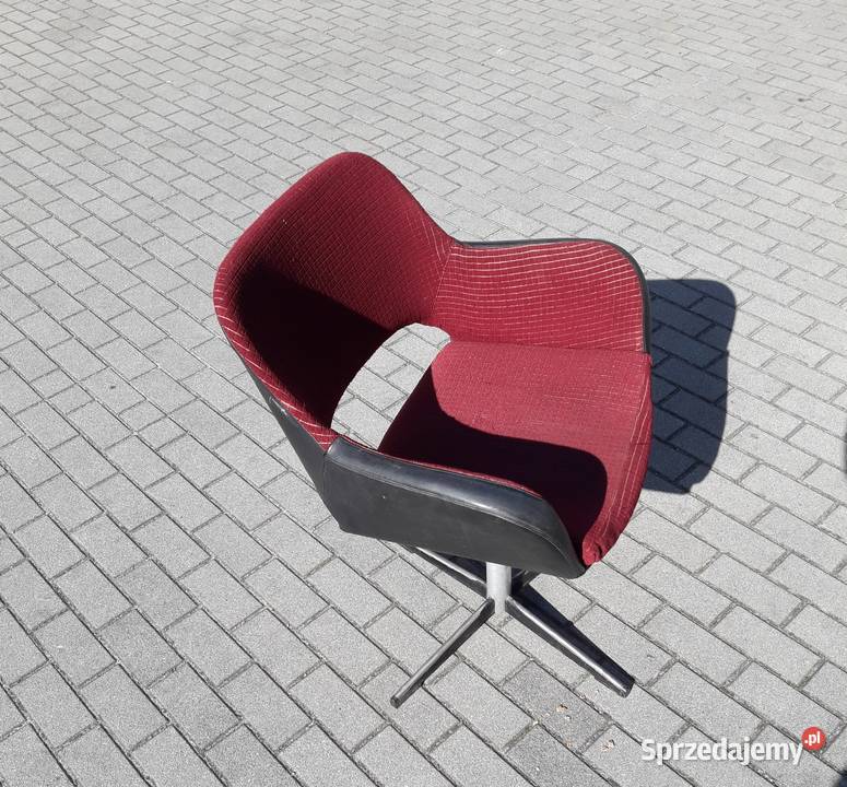 Fotel obrotowy muszelka PRL Vintage design lata Gdynia