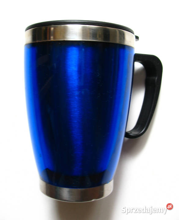 Kubek termiczny z pokrywką 300 ml NOWY niebieski Olsztyn