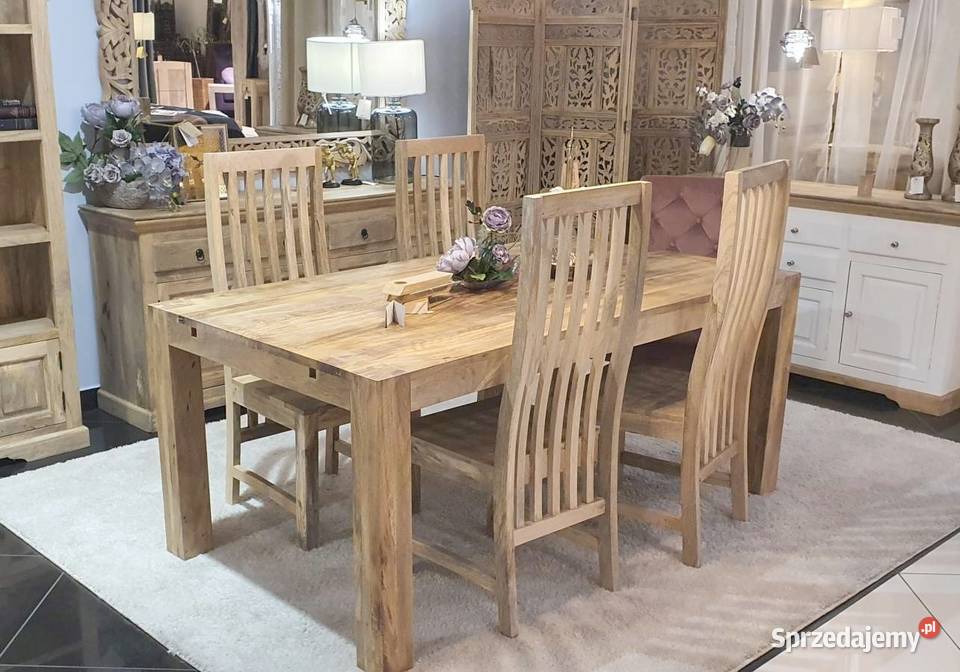 Rozkładany drewniany stół 180x100 z drewna mango Lublin
