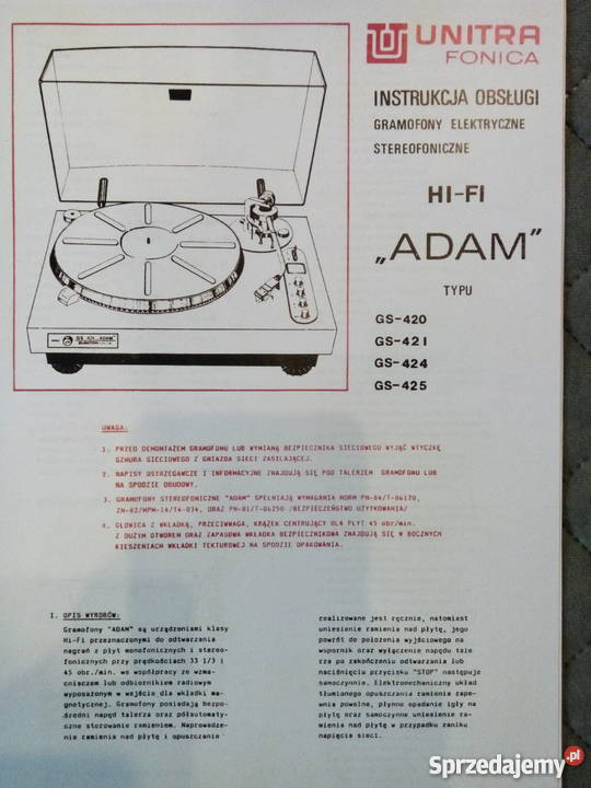 Gramofon Adam GS 420 przedwzmacniacz preamp Chorzów
