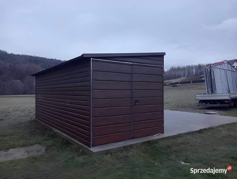 Garaż Blaszany 3x5 drewnopodobny spad na bok Poznań