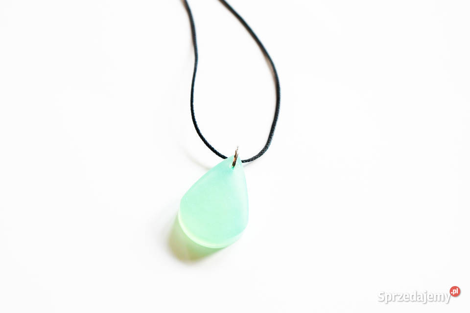 Zielony wisiorek łezka handmade 25 jasny prosty Warszawa