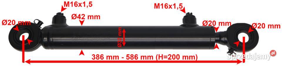 Cienki SIŁOWNIK Hydrauliczny Cylinder 32x20 Skok sprzedam