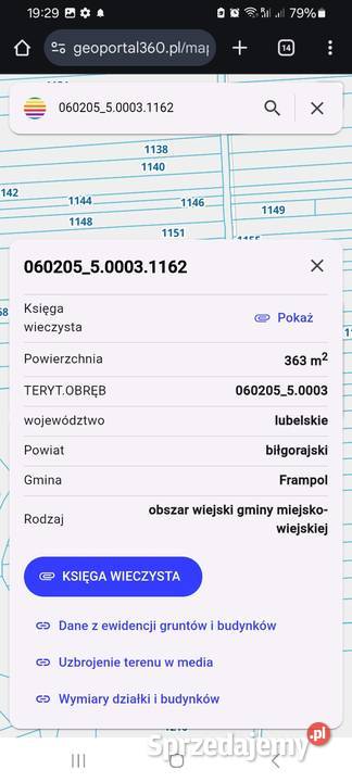 Sprzedam działkę rolną Karolówka