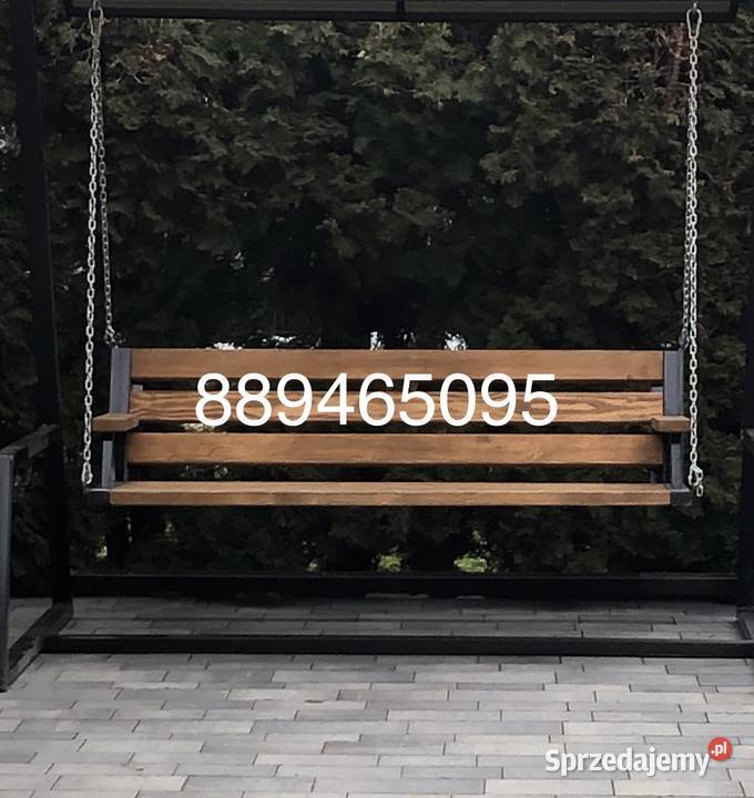 Huśtawka ogrodowa z daszkiem loft metalowa