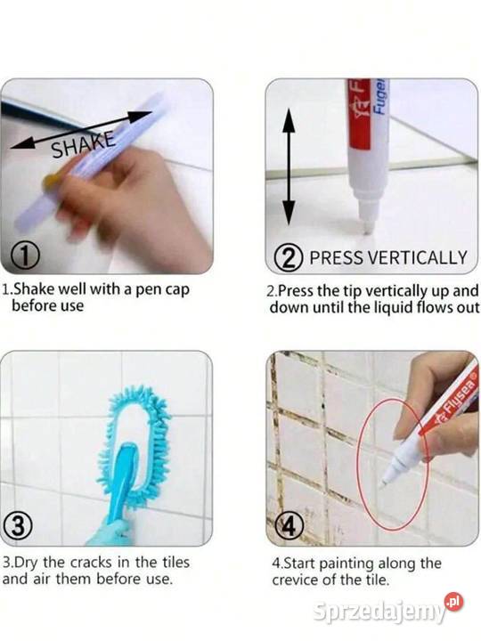 Biały marker do fug wodoodporny do renowacji Wykończenie Płock