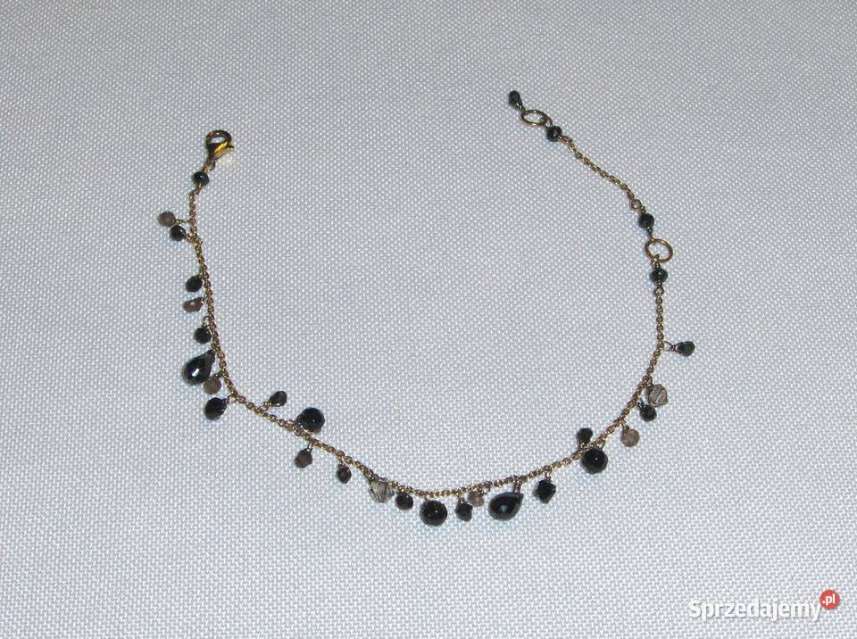 WKruk Bransoletka srebrna pozłacana z czarnymi Łódź