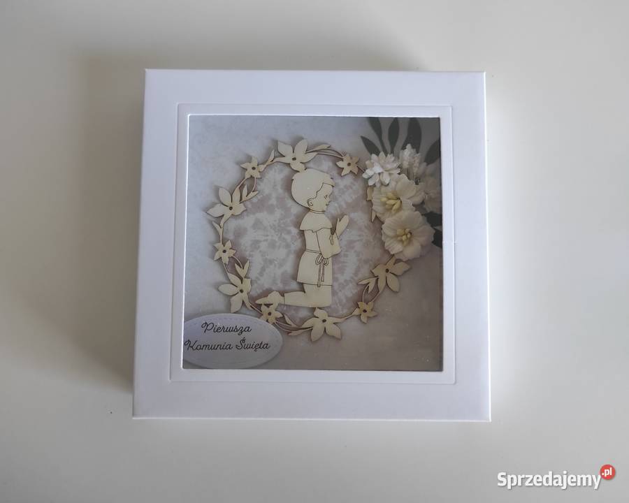 Kartka w pudełku ręcznie robiona Pamiątka Rękodzieło łódzkie Łódź sprzedam