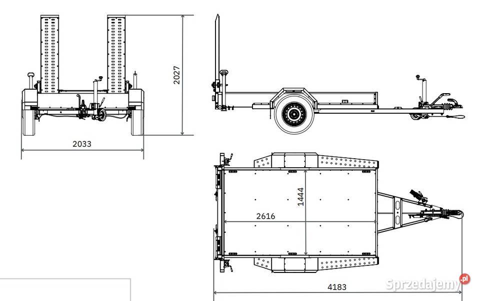 Wynajmę przyczepa laweta budowlana DCM 1600 dolnośląskie Sobótka auto wynajem