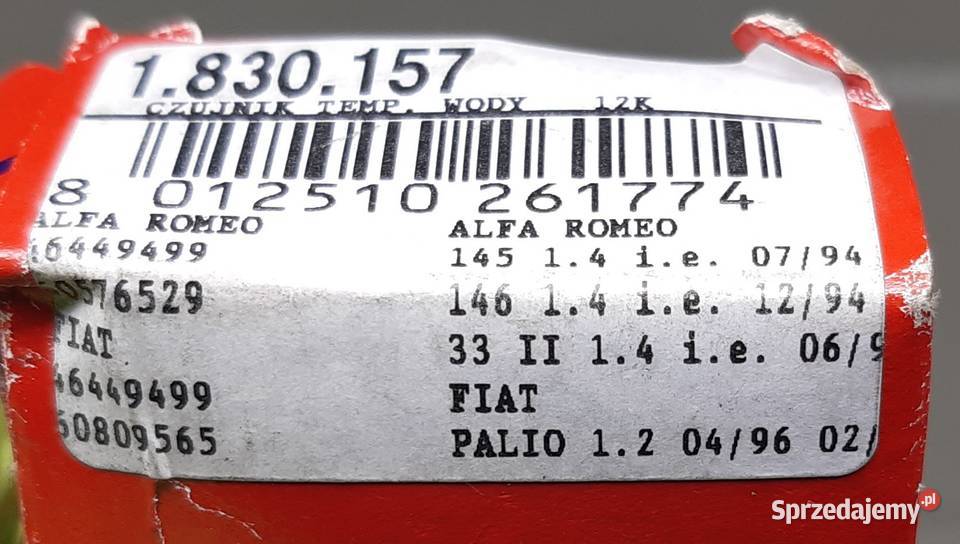 CZUJNIK TEMP WODY ALFA 145 FIAT PUNTO PALIO Mielęcin
