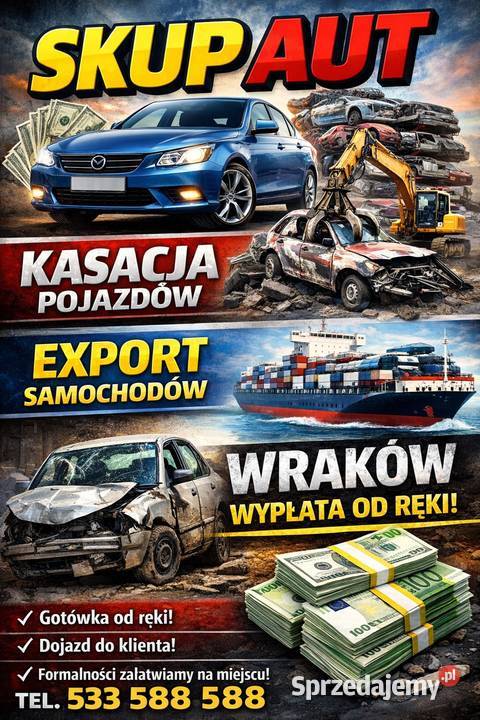Skup kasacja aut bez OC uszkodzonych Warszawa
