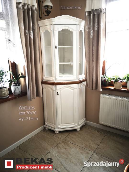 Witryna Narożna Narożnik Biały 70 Dąb Bekas 199cm Pozostałe Marki
