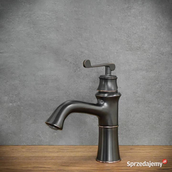 Bateria umywalkowa stojąca czarna LONDYN niska Chmielnik