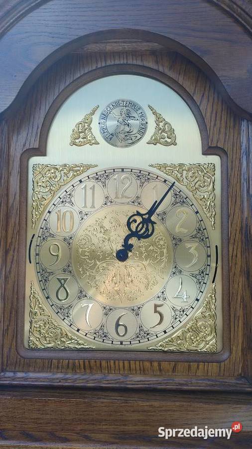 Zegar stojący w skrzyni dębowej