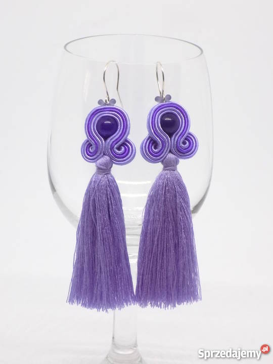 KOLCZYKI SUTASZ FIOLETOWOŻÓŁTE Warszawa sprzedam