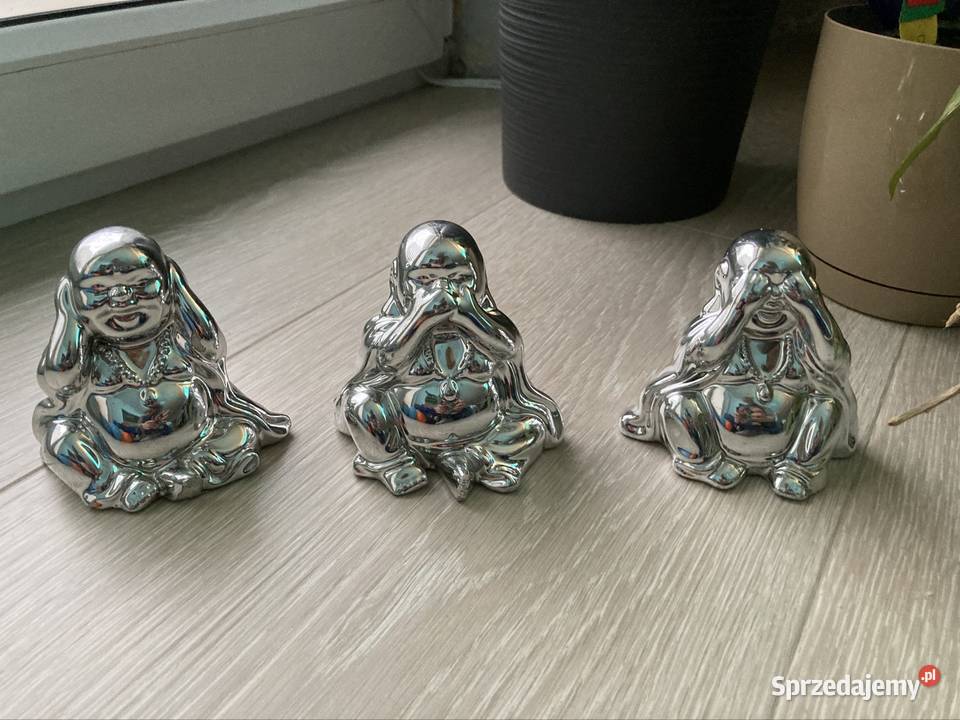 Trzy figurki Budda poza nie widzę nie słyszę nie Warszawa sprzedam