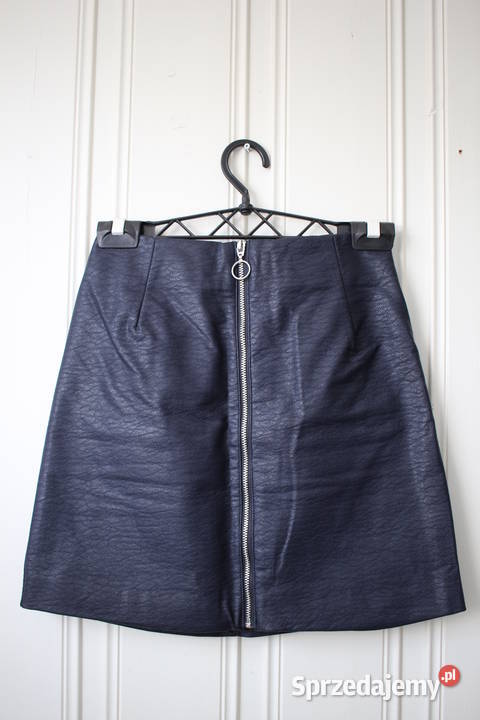 granatowa spódniczka eco skóra hm 32 zip zamek Toruń