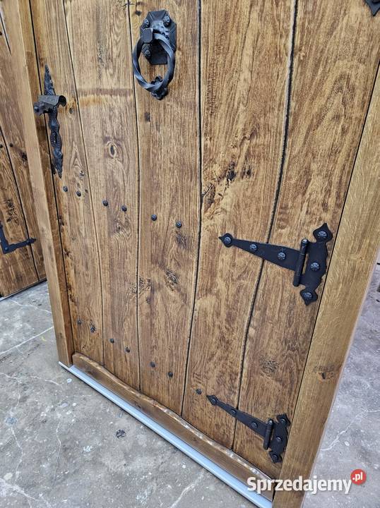Drzwi DŁUGOSZ drewniane zewnętrzne góralskie Drzwi zewnętrzne Kępno