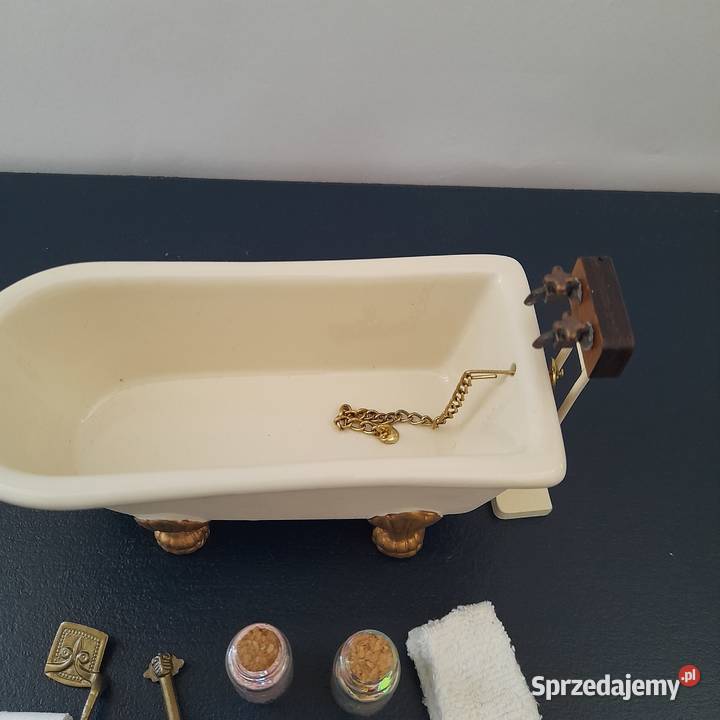 Miniaturowa porcelanowa wanna lalek miniatury 14 lat+