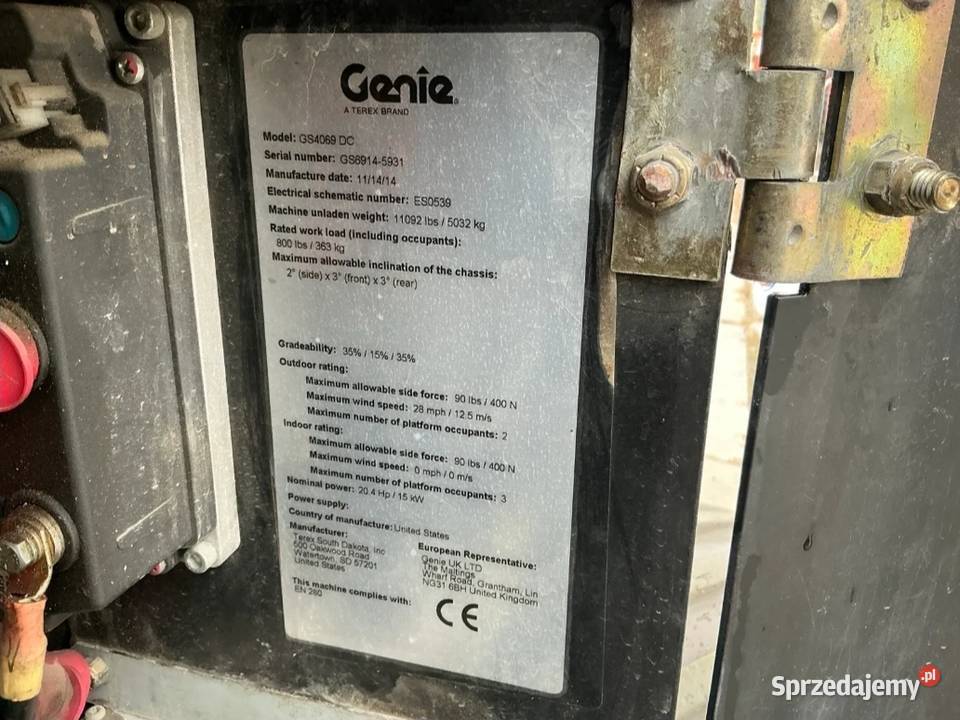 Podnośnik nożycowy Genie GS4069DC Bolesławiec