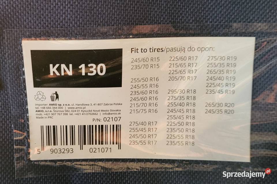 Łańcuchy śniegowe Amio KN 130 sprzedam