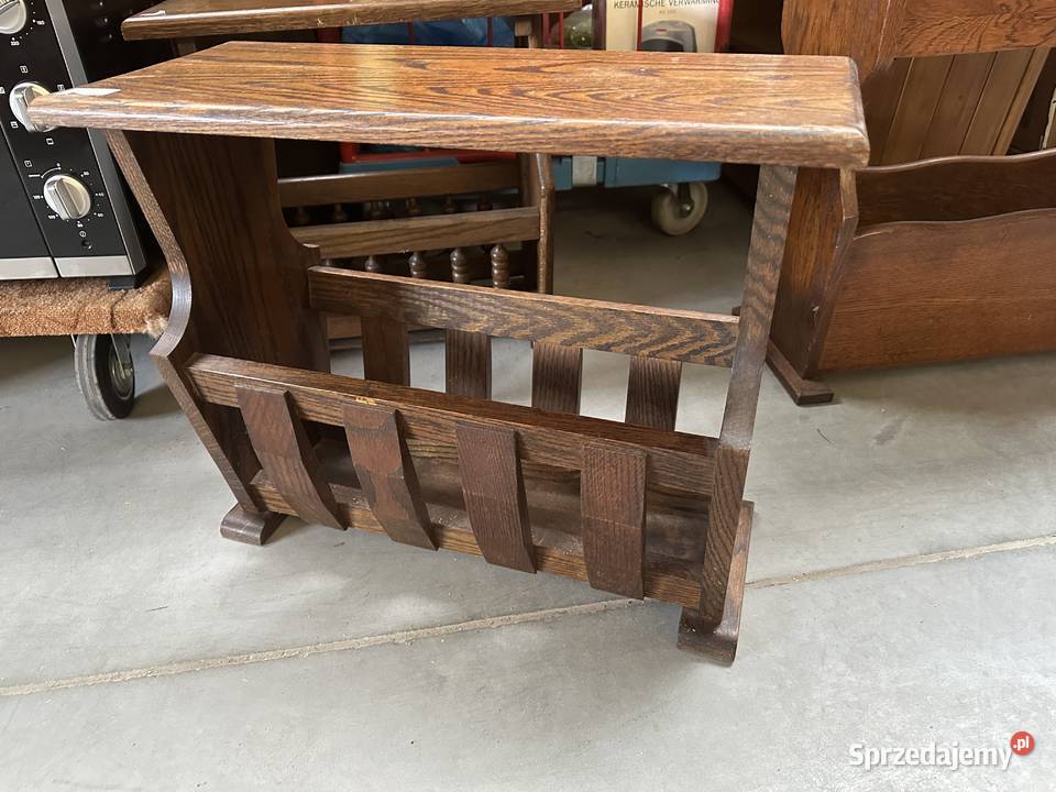 Ładny dębowy gazetnik meble holenderskie wielkopolskie Sławoszewek