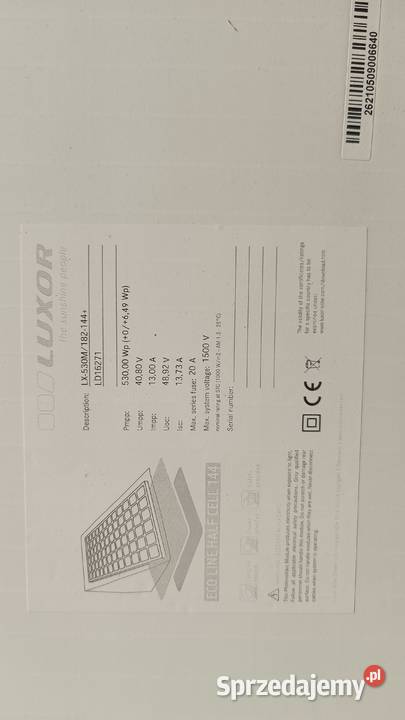 Panele fotowoltaiczne 530W PV luxor LX530M182144 Panele fotowoltaiczne Nowy Dwór Mazowiecki