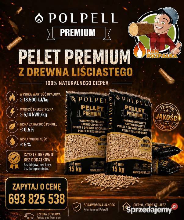 Pellet bukowo dębowy 6mm Łódź dostawa