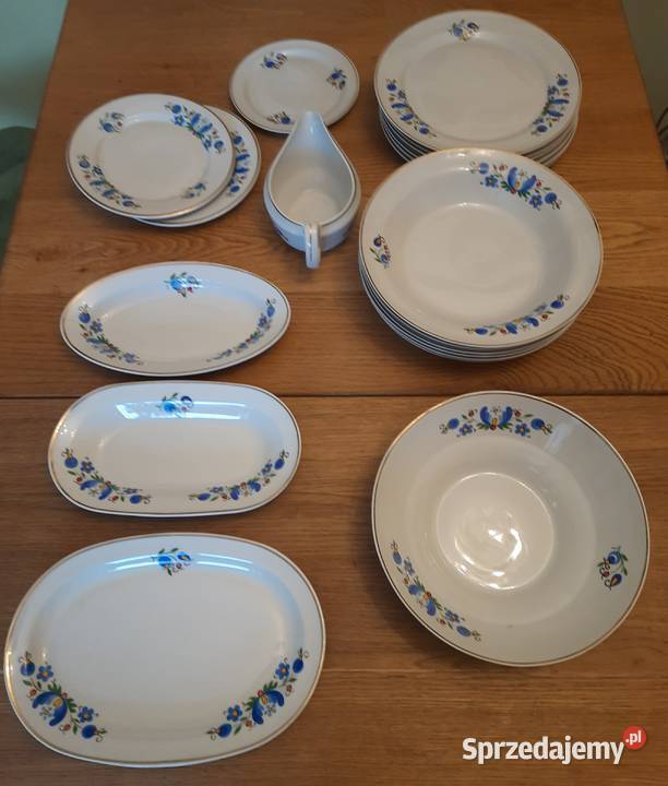 Serwis zestaw naczyń obiadowych wzór kaszubski Morąg