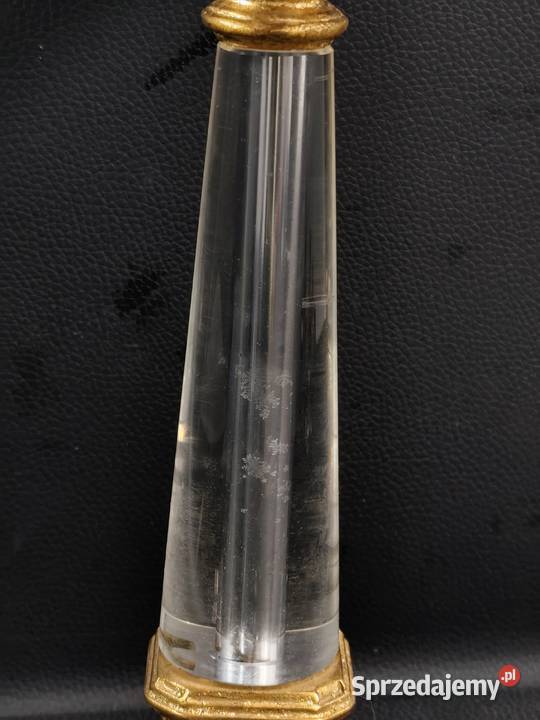 Stylowa Lampa Stołowa Vintage Lucite Akryl i Poddębice