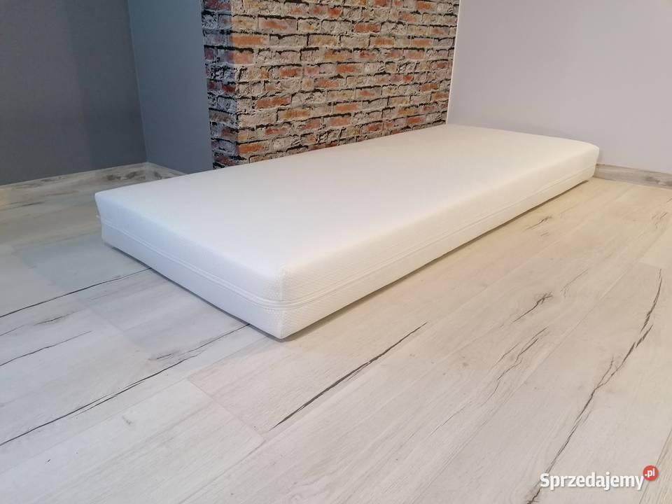 Łóżko 90x200 z materacem sprężynowym Białe Siwe Kołobrzeg