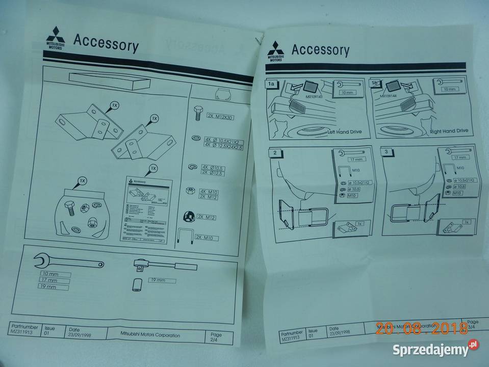 MOCOWANIE ORUROWANIA TYŁ MITSUBISHI L200 Części montażowe
